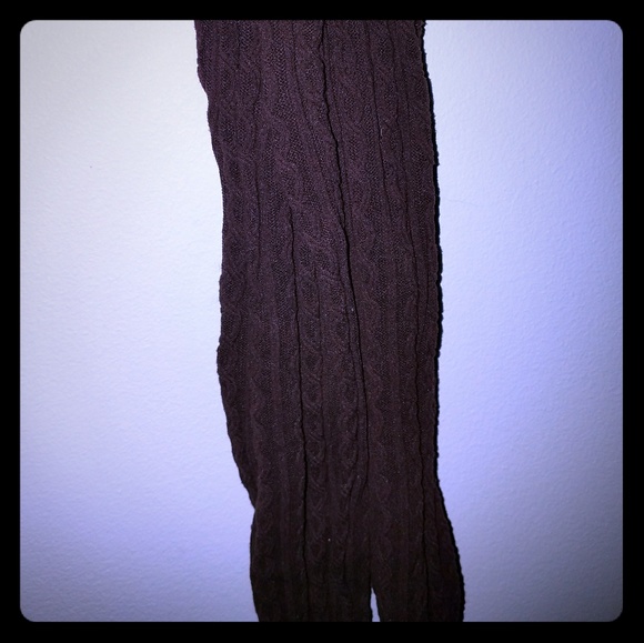 brown textured tights